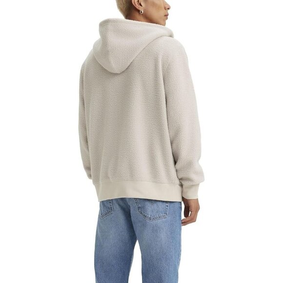 Men’s Levi’s Sherpa-Lined Pop Hoodie Zip-Up Sweatshirt – Cream, Size 3XL, NWT - Picture 2 of 2